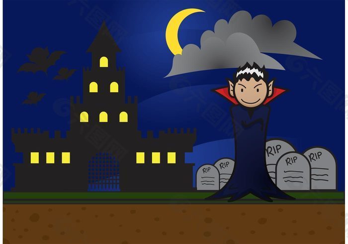 吸血鬼背景矢量