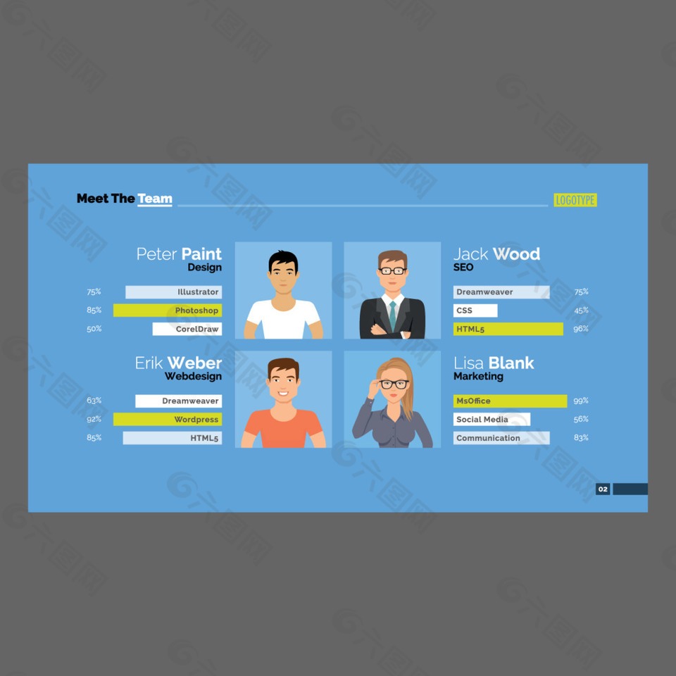 人物介绍图表素材