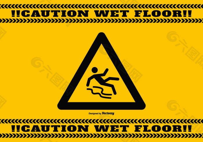 湿地板警示背景