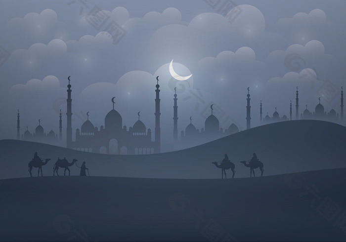 阿拉伯之夜背景背景素材免费下载 图片编号 六图网