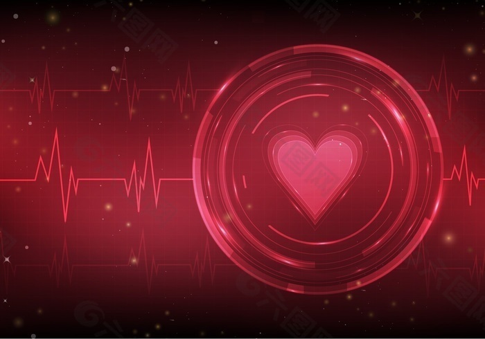心脏无监视器矢量背景
