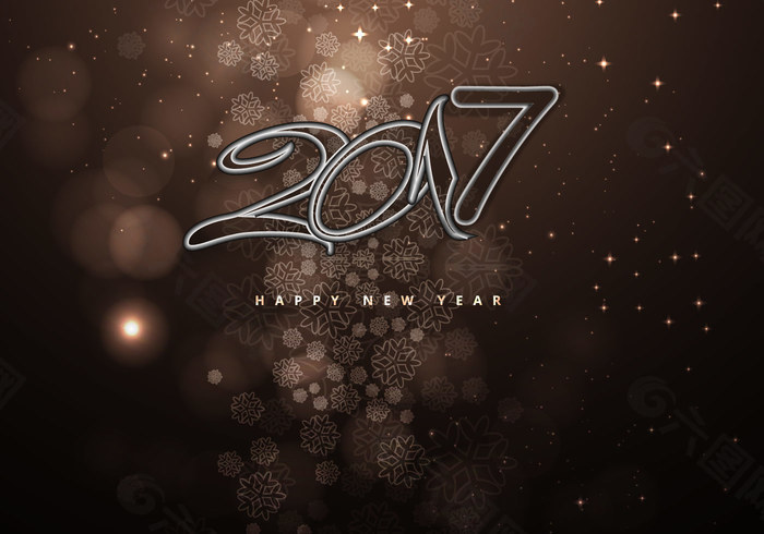 新年2016棕色装饰背景
