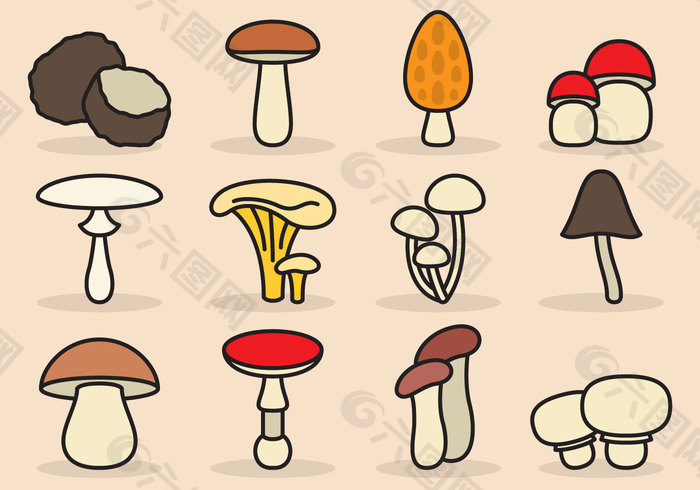 可爱的蘑菇图标