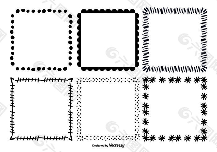 可爱手绘矢量边框集