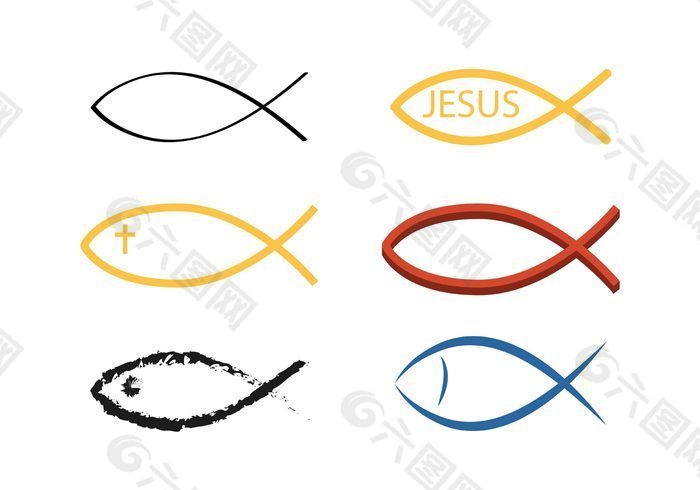 矢量基督教鱼符号