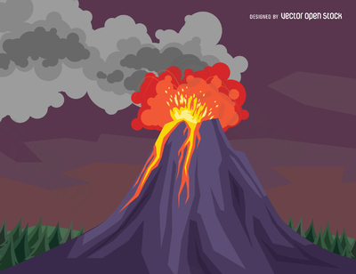 火山喷发图