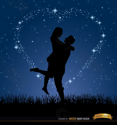 情侣爱夜星背景