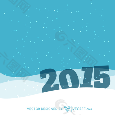 2015在冰雪景观新年背景