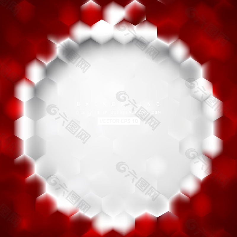 红色白色六边形背景模板