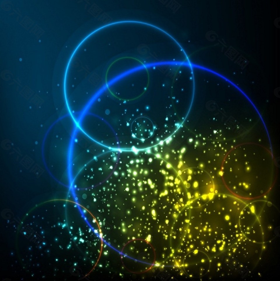 蓝色亮光背景矢量图