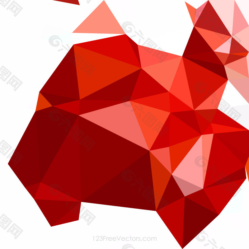 红色几何多边形背景剪贴画