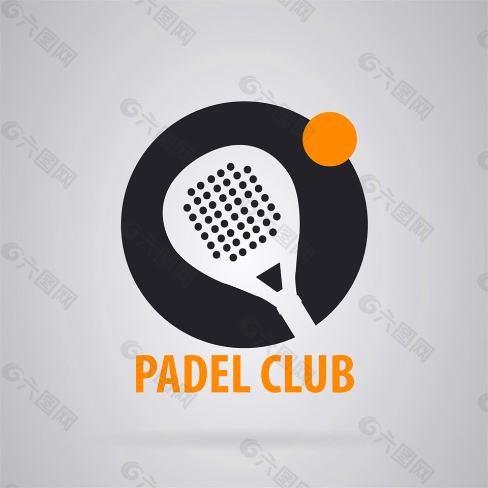 网球和球拍logo设计图片