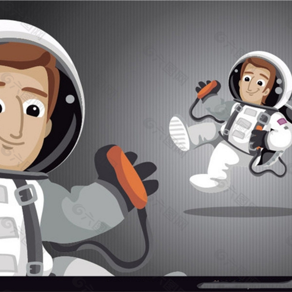 卡通宇航员穿着太空服图标矢量