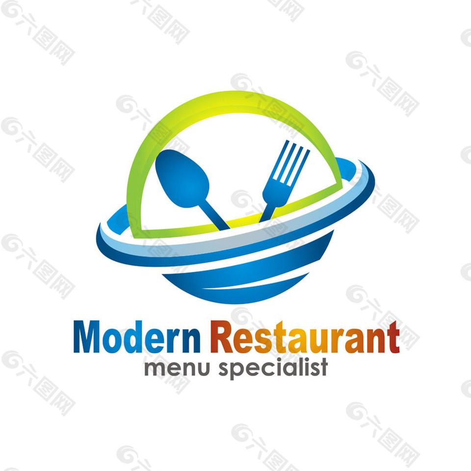 彩色餐具logo图片