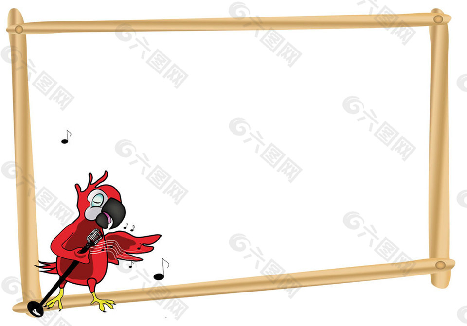 唱歌鹦鹉相框图片