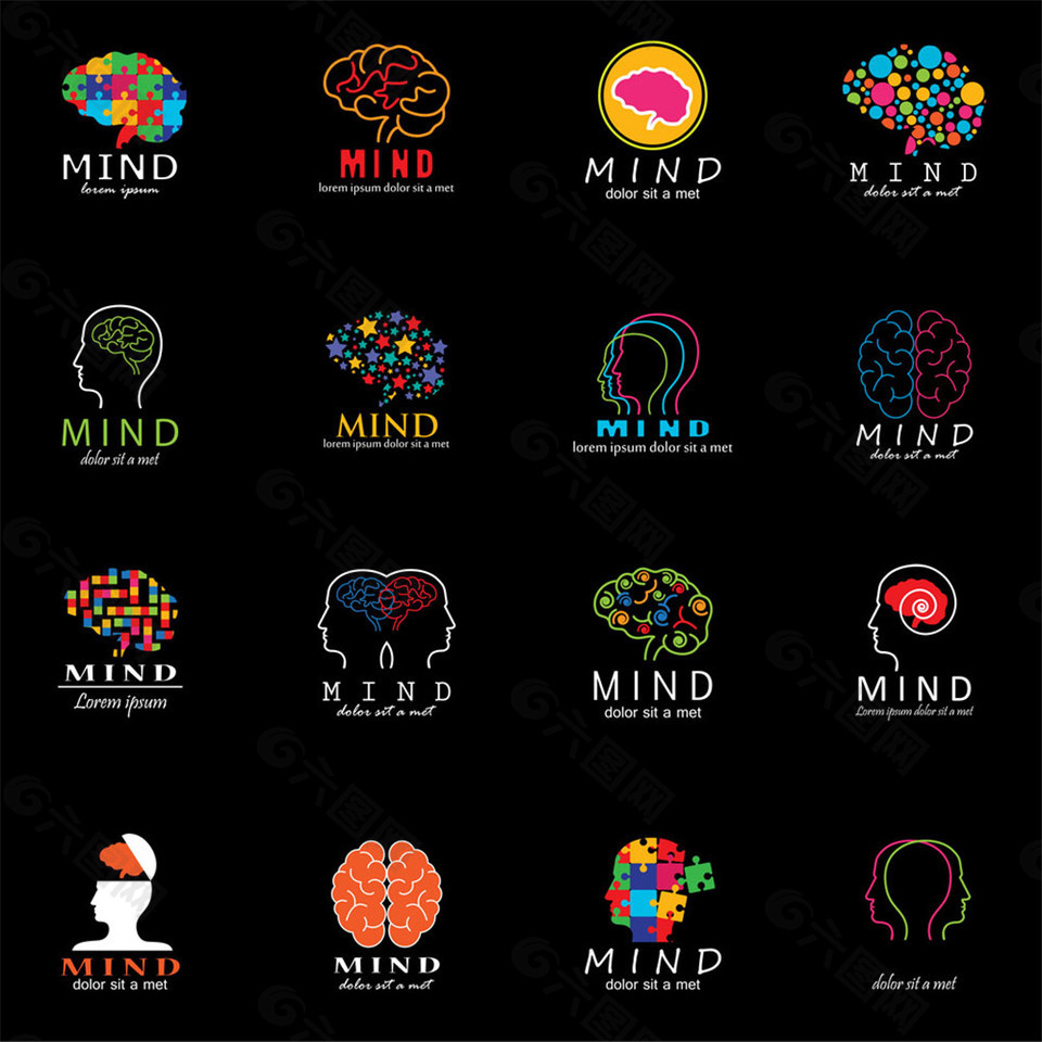 大脑logo设计图片