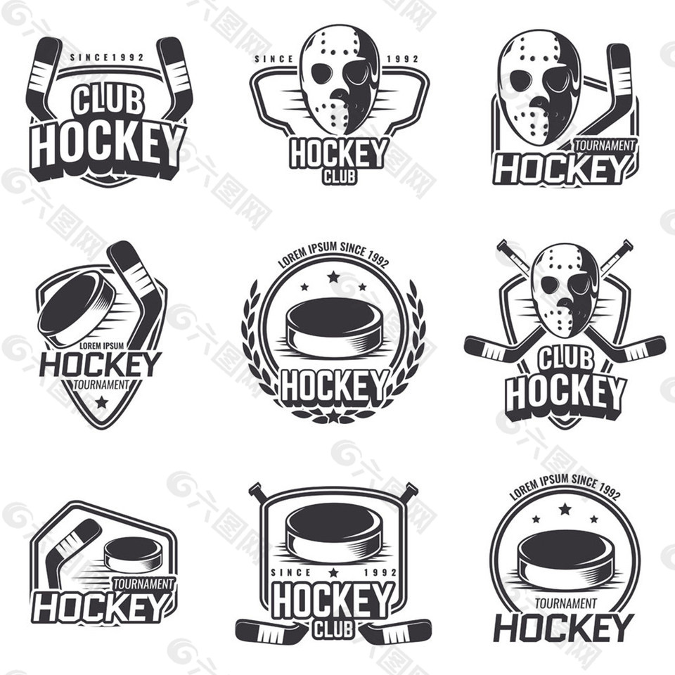 冰球复古logo图片1