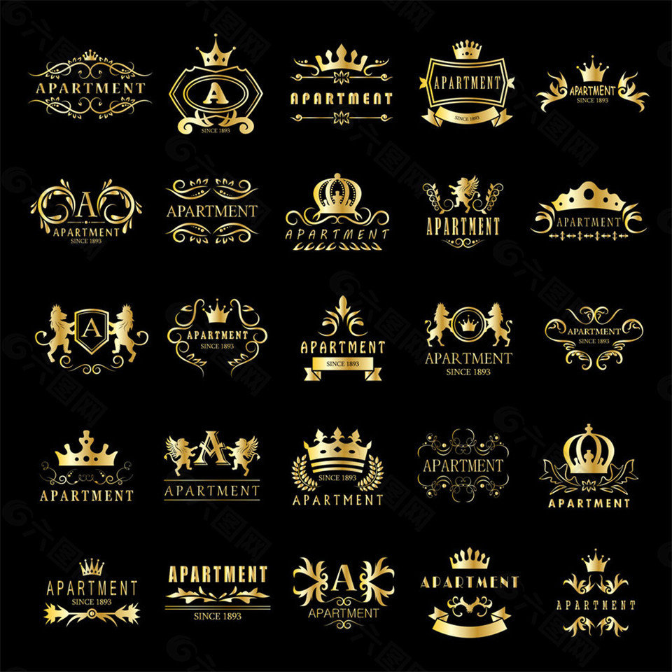 金色皇冠logo设计