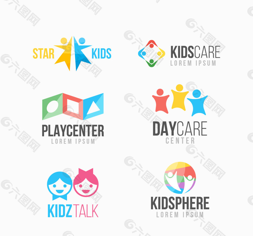 彩色儿童logo标志