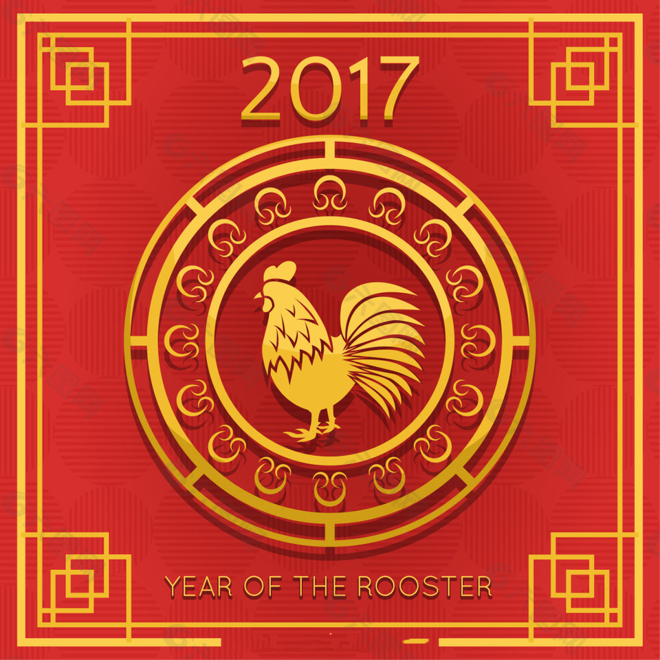 红金色背景中国新年