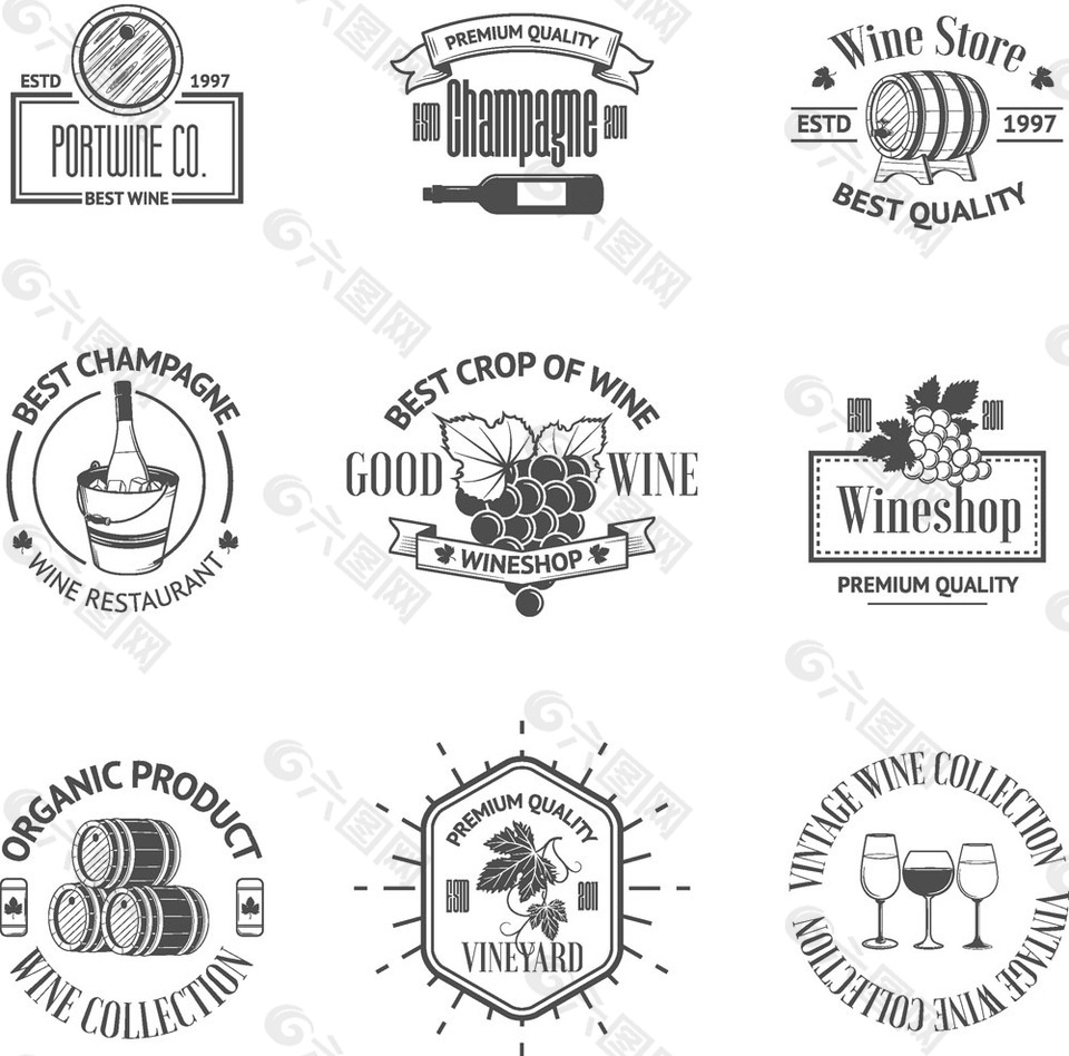 葡萄休闲饮料标签图片