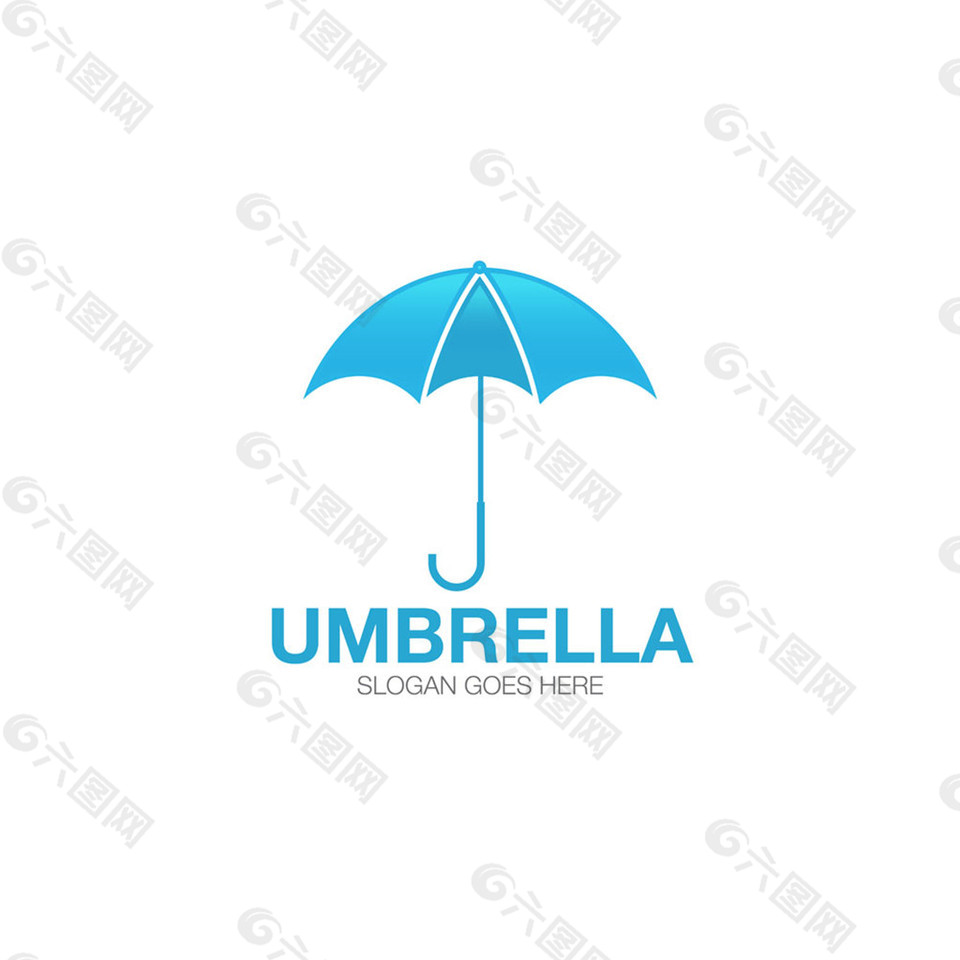 蓝色雨伞标志图片