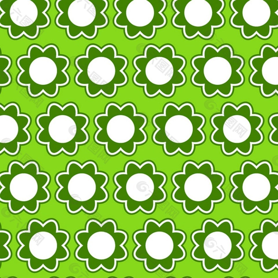 绿色植物系列背景矢量花纹图