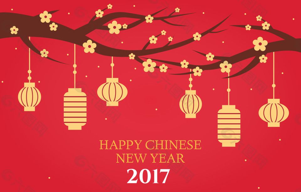 春节背景挂灯笼