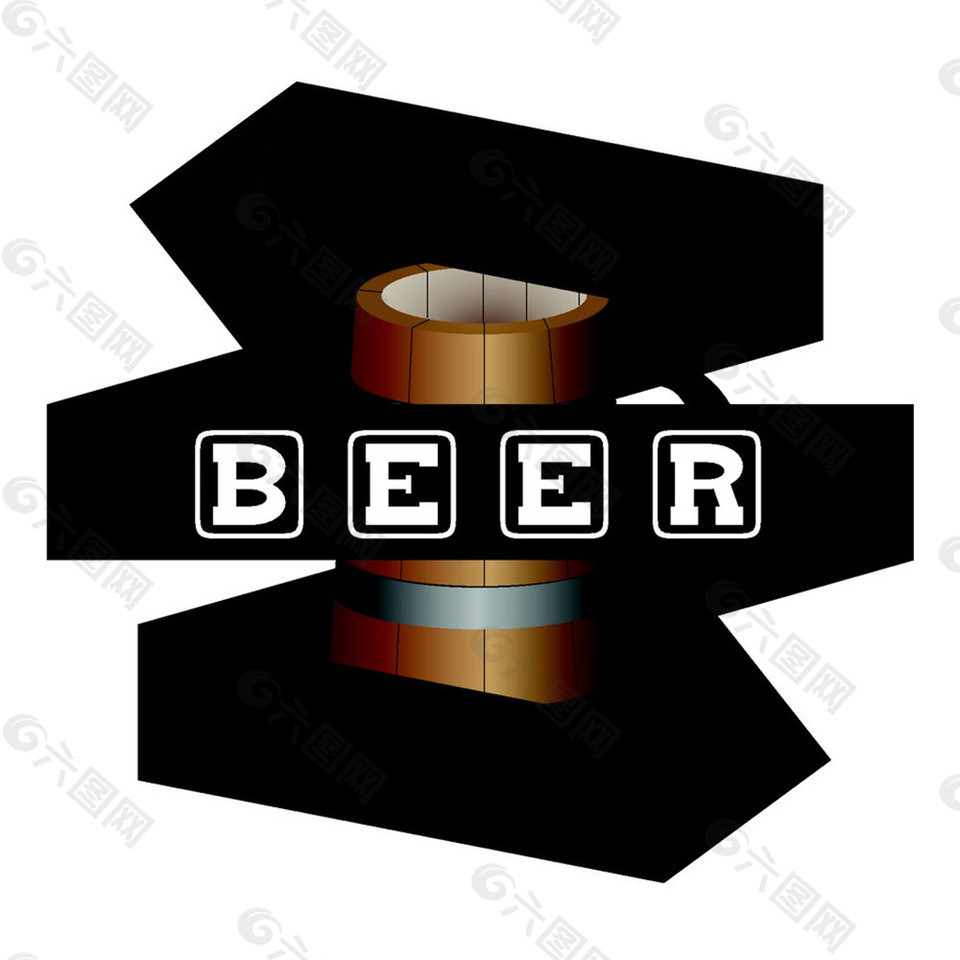 黑色丝带啤酒标签图片