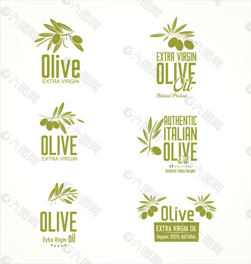 绿色橄榄油标签图片1