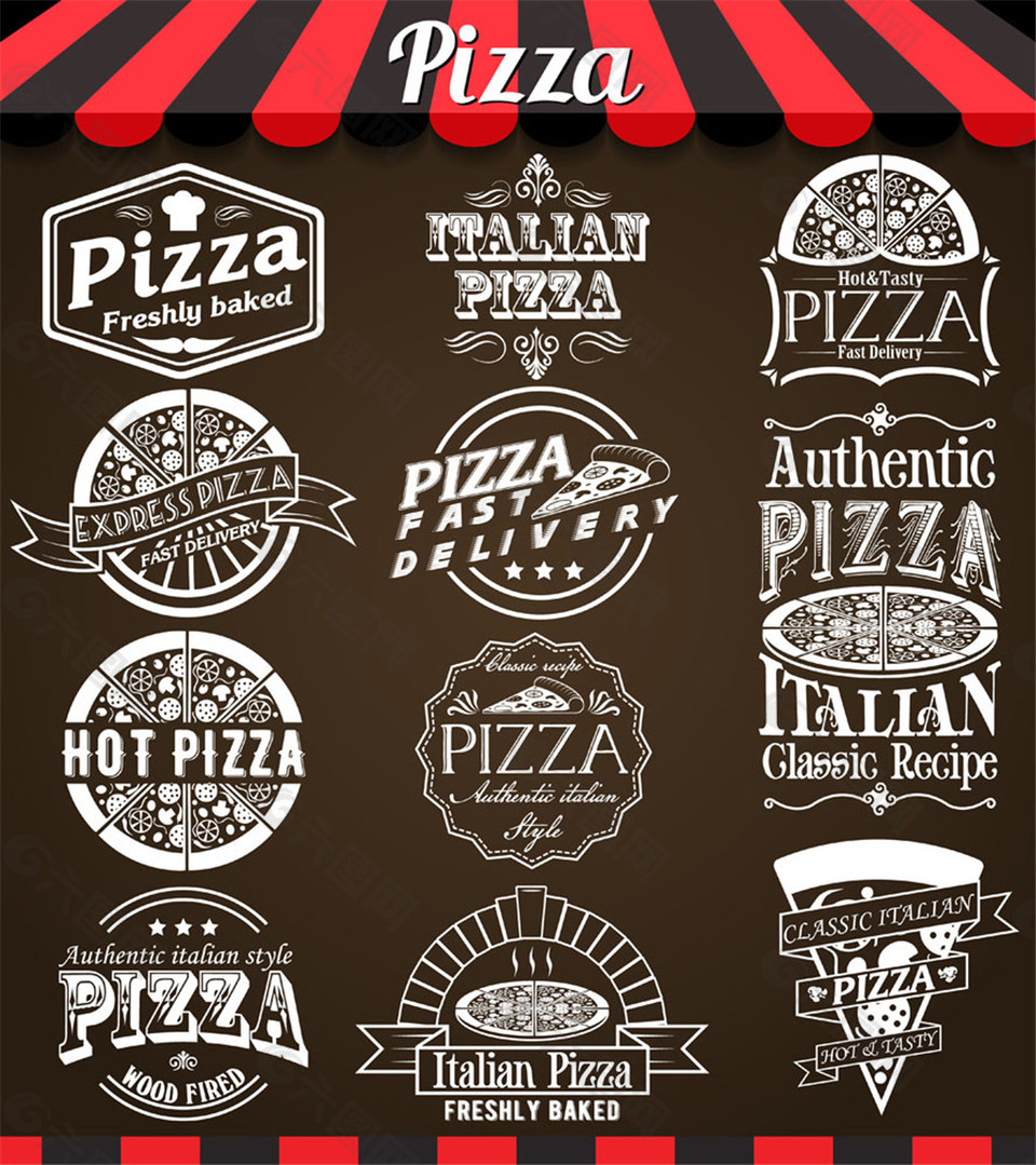 披萨美食标签图片