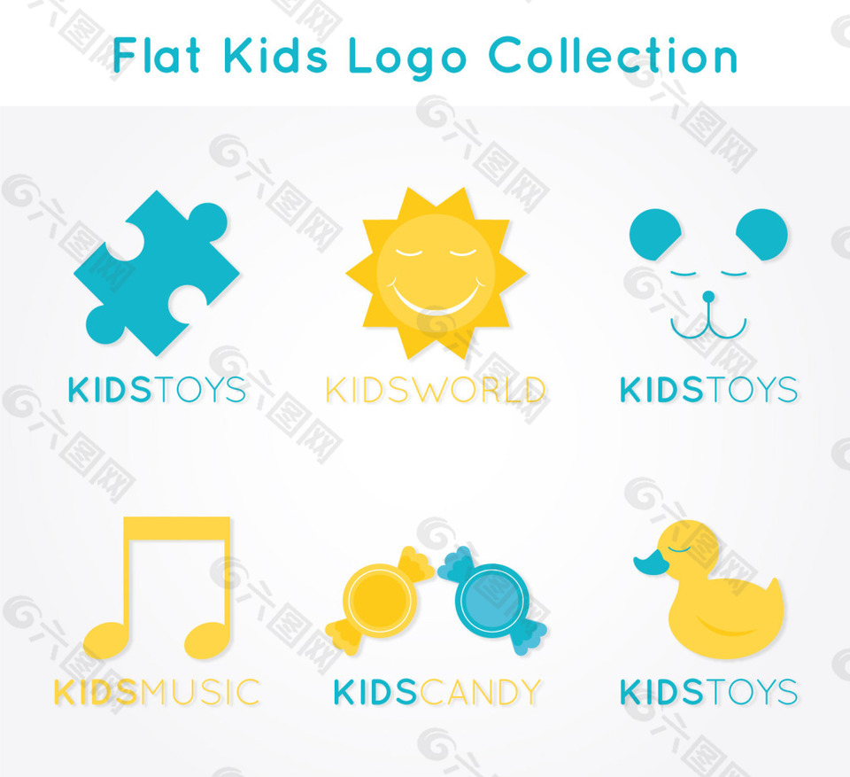 扁平音符玩具logo标志