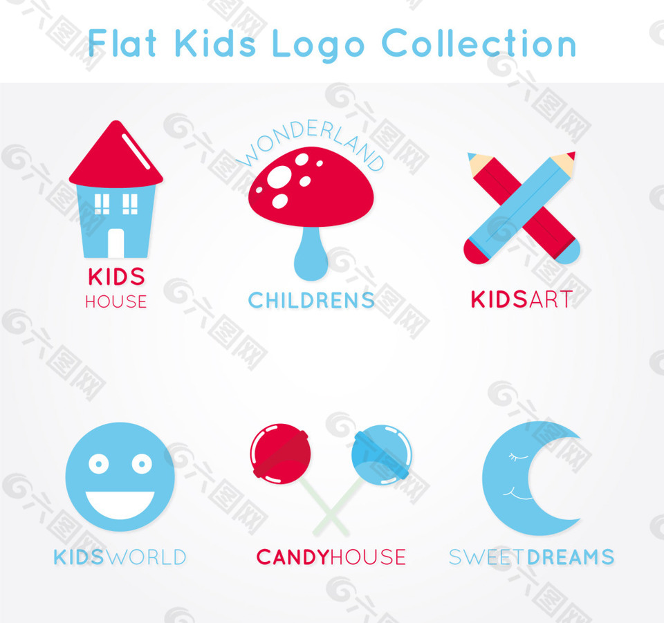 卡通矢量儿童logo标志