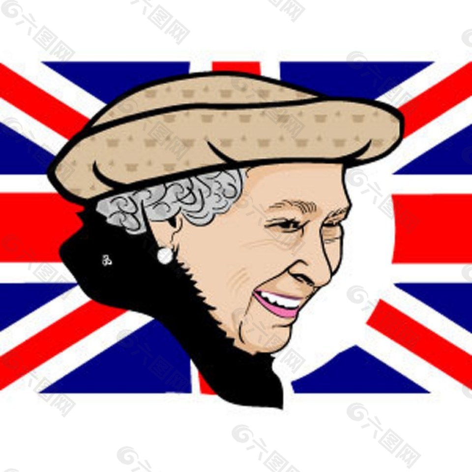 英国女王伊丽莎白 肖像载体图标矢量