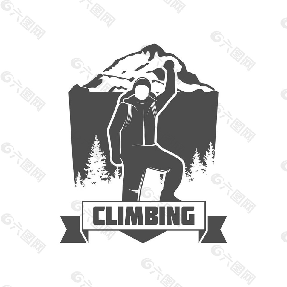 登山运动人物标签图片