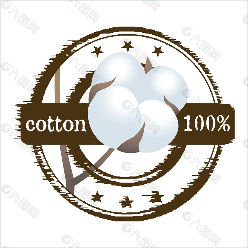 棉花圆形标签图片1