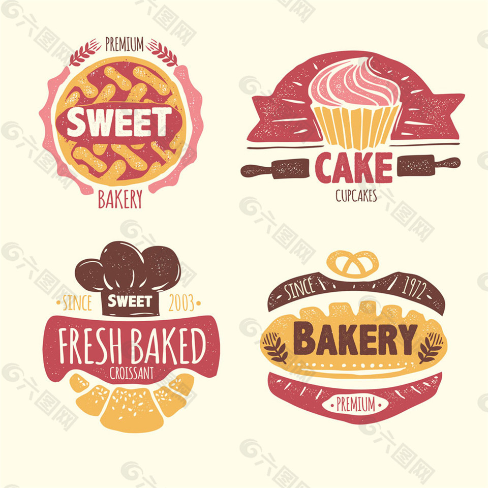 面包蛋糕标签图片