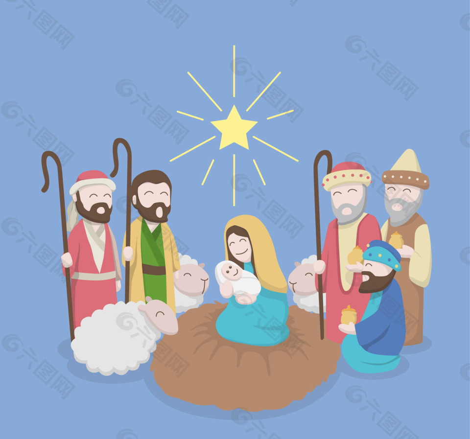 耶稣基督诞生的场景中心平面广告素材免费下载(图片编号:8216099)