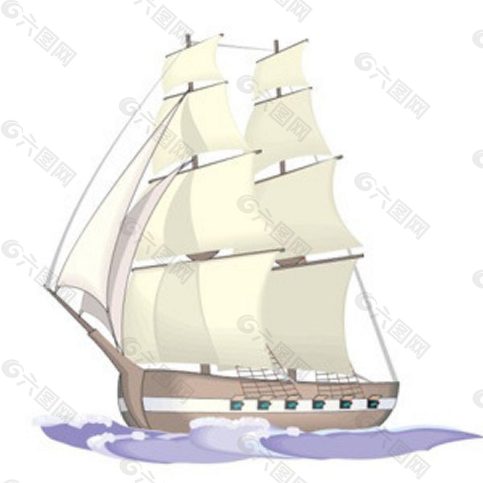 帆船的插图背景观矢量