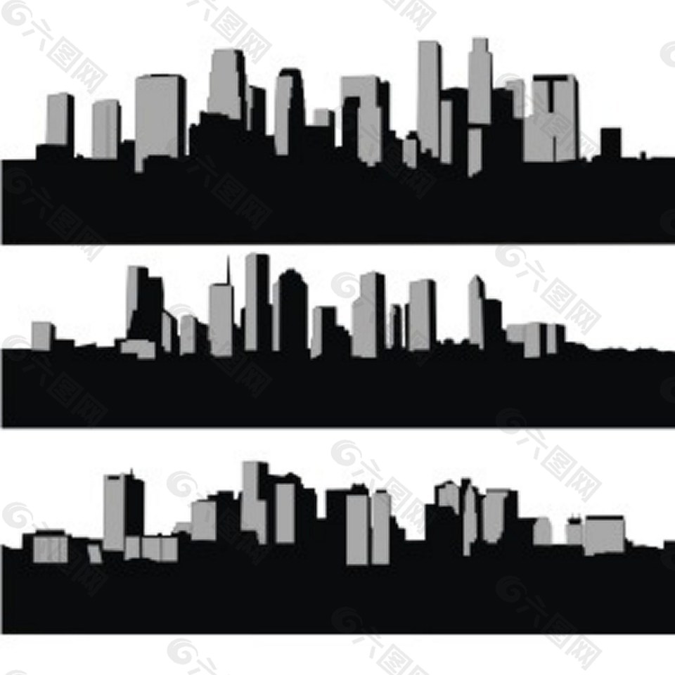 城市天际线的轮廓背景图