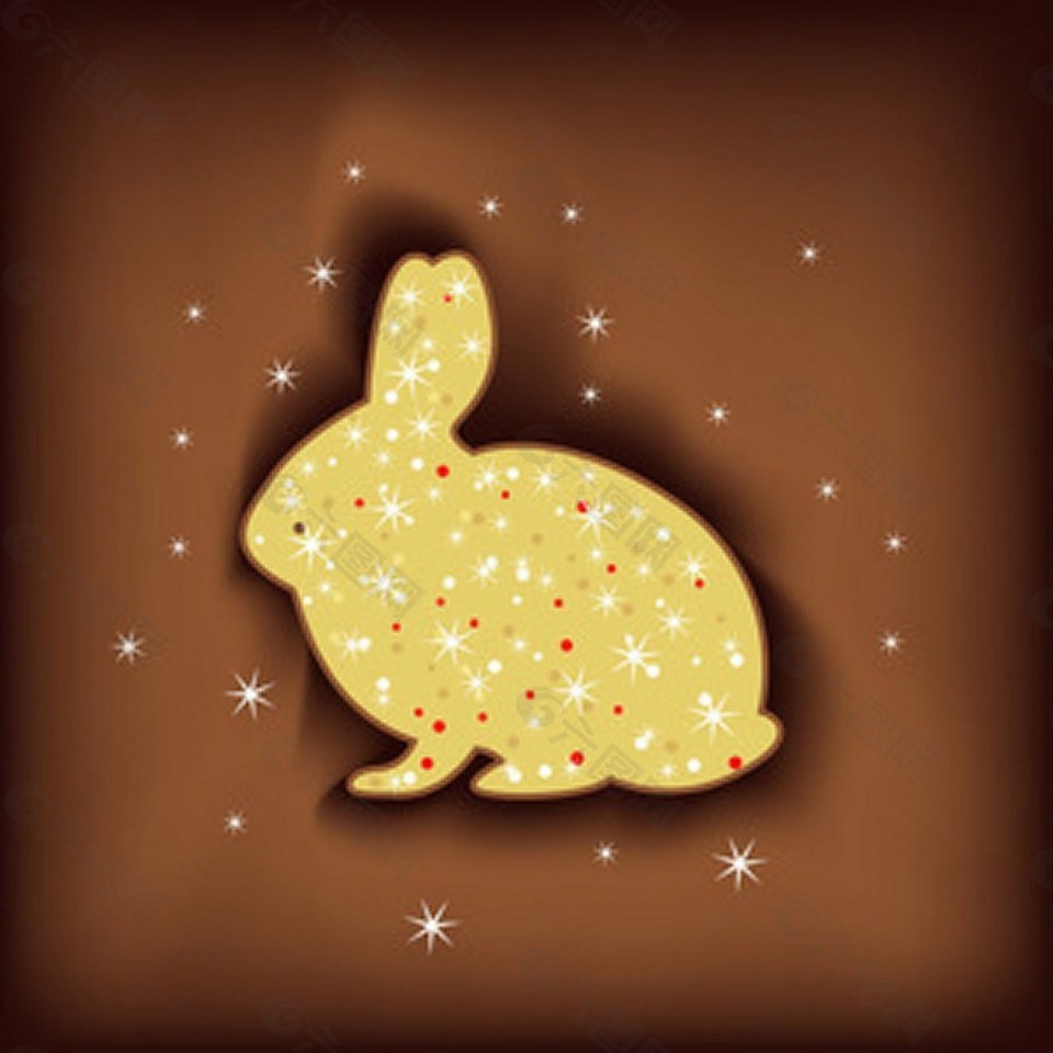 神奇的复活节兔子图标背景图案