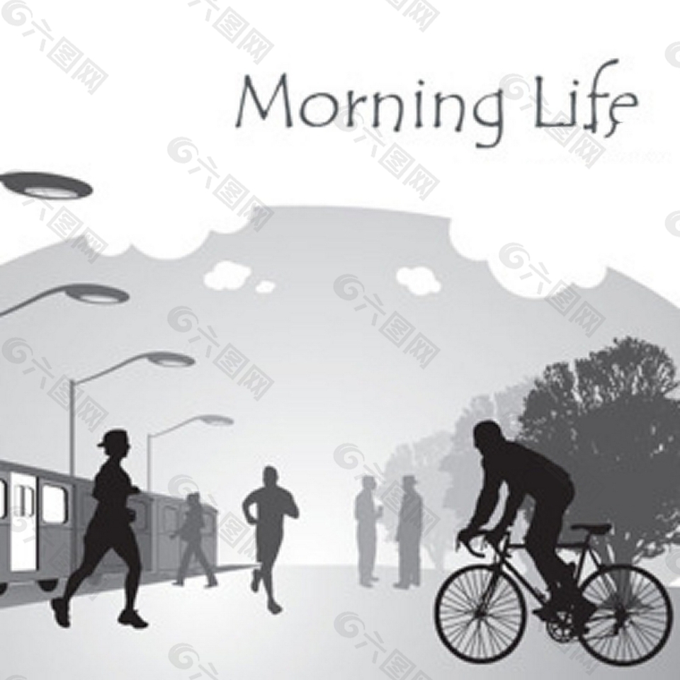 早晨的生活错觉图案背景海报图