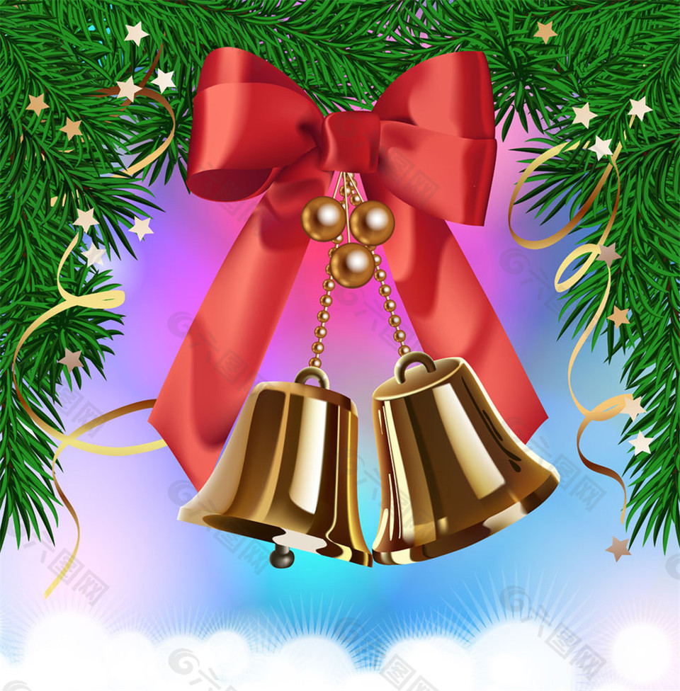 金色圣诞节铃铛图片