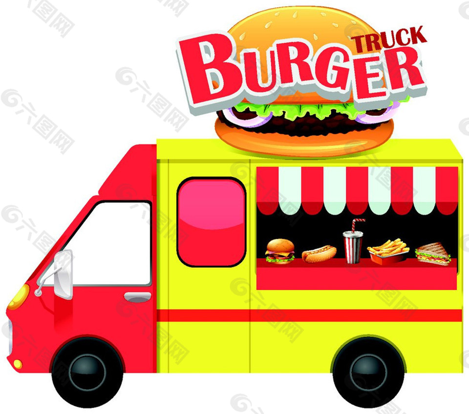 汉堡美食餐车设计图片