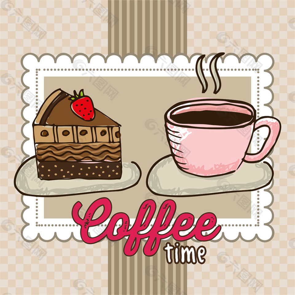 咖啡和蛋糕海报图片