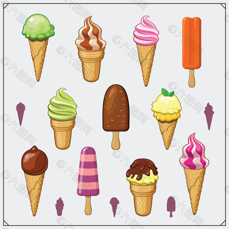 卡通冰淇淋冰棍图片