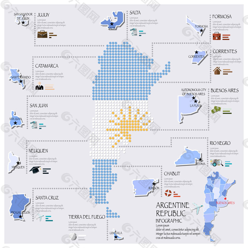 蓝色地图信息图表图片