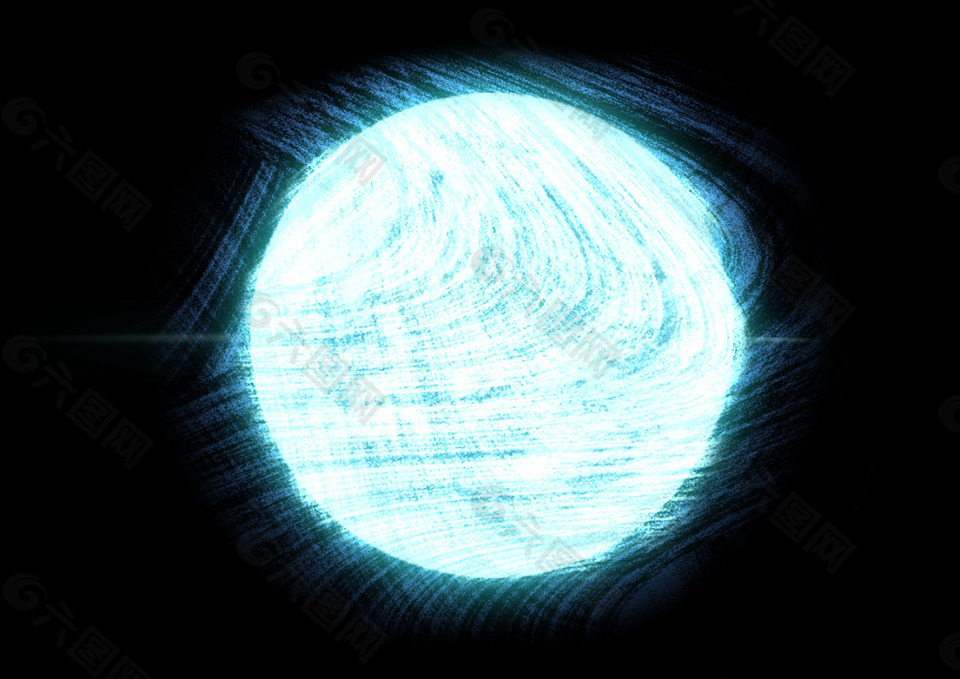 蓝色能量球体