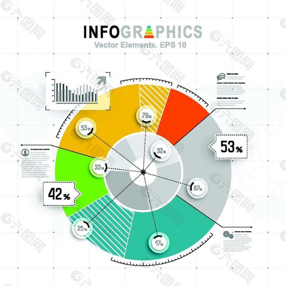 彩色圆环信息图表图片