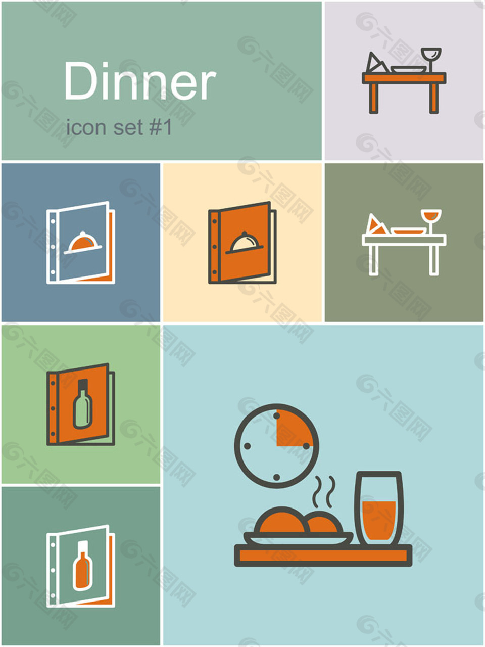 餐厅和菜谱图标图片